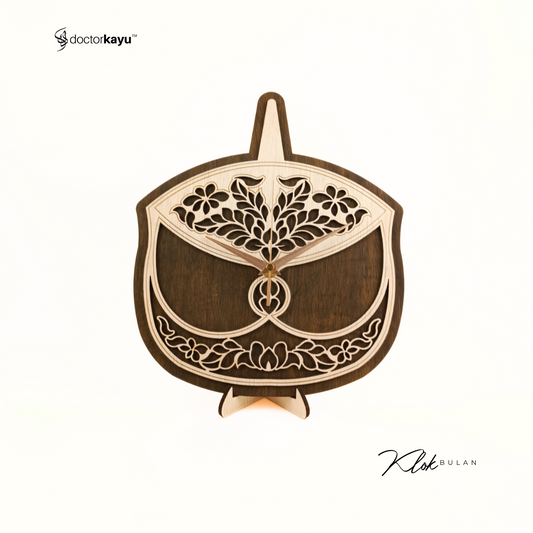 Wau Bulan Wall Clock 30cm x 30cm by doctorkayu