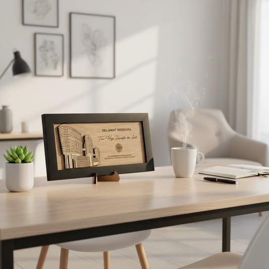 Frame Table Stand Art in Contemporary Setting