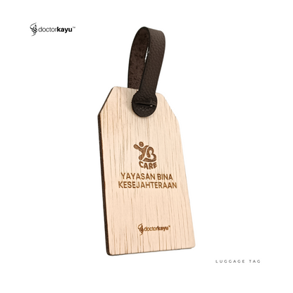 Luggage Tag Wooden 5cm x 10cm by WoozPluz