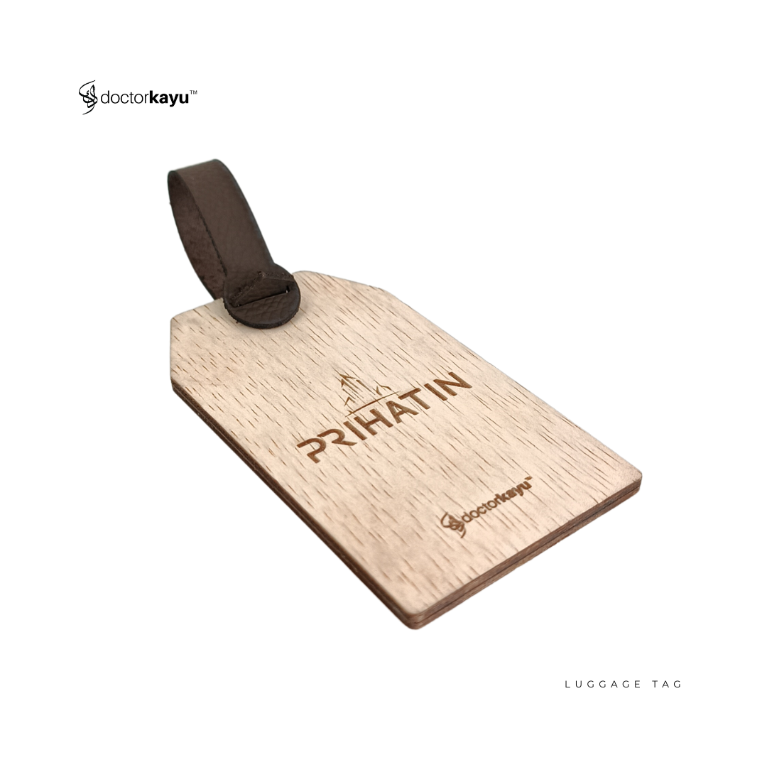 Luggage Tag Wooden 5cm x 10cm by WoozPluz