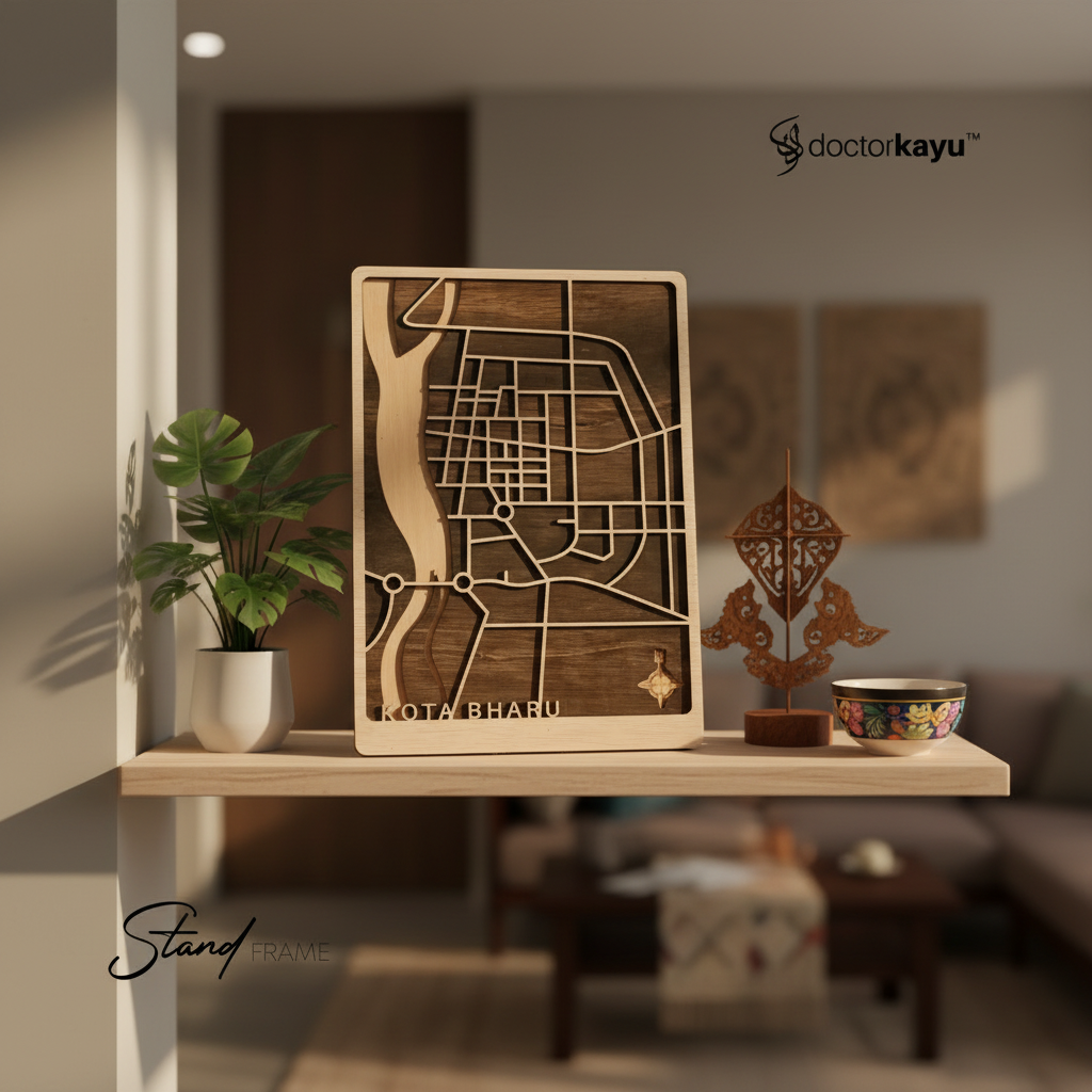 Malaysia Maps Frame on Shelf