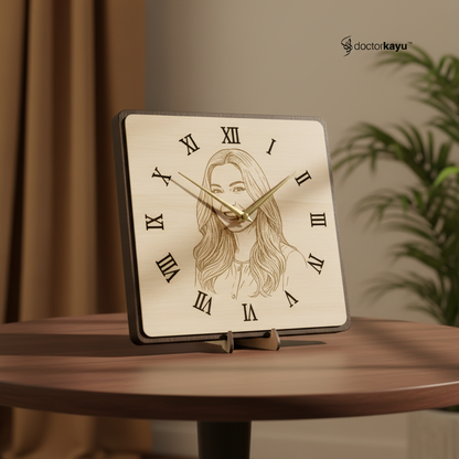 Portrait Wall Clock on Table