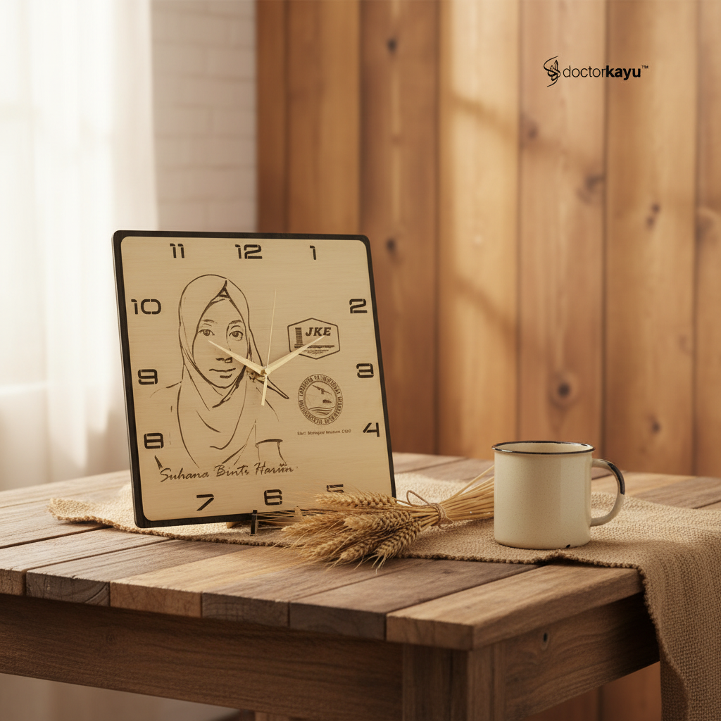 Portrait Wall Clock - Warm Rustic Setting