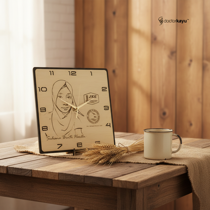 Portrait Wall Clock - Warm Rustic Setting