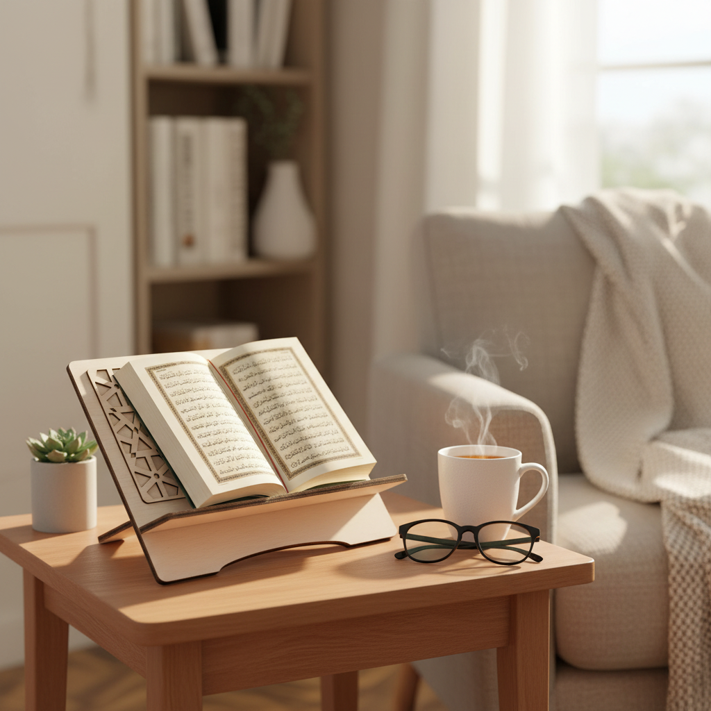 Rehal Bookstand Aleesya in Cozy Reading Setting