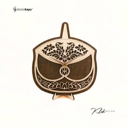 Wau Bulan Wall Clock 30cm x 30cm by doctorkayu