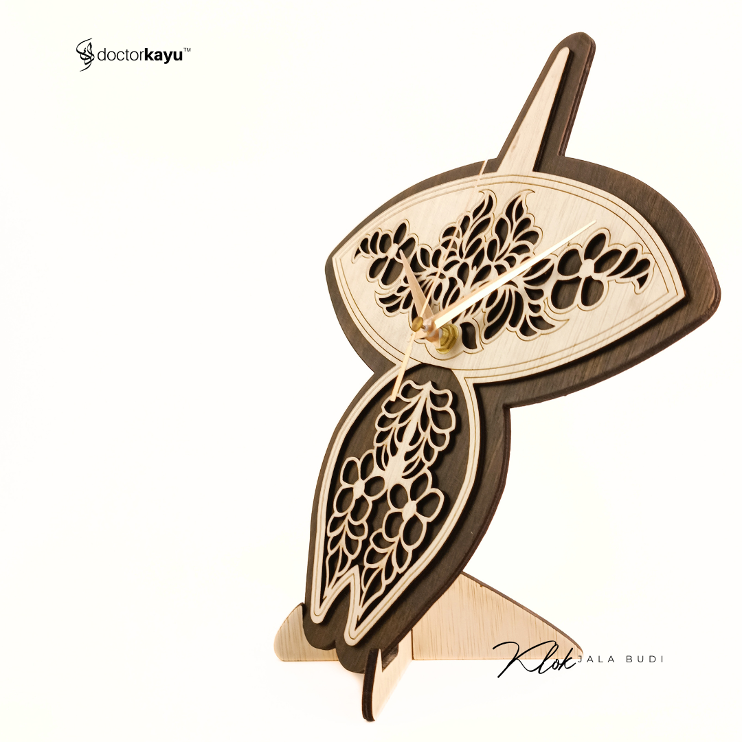Wau Jala Budi Wall Clock 30cm x 30cm by doctorkayu