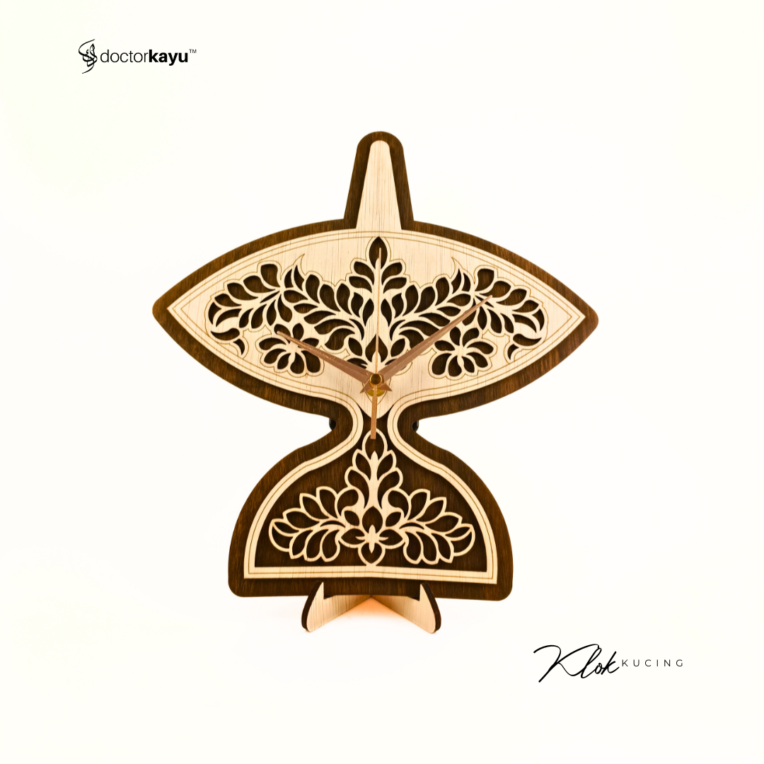 Wau Kucing Wall Clock 30cm x 30cm by doctorkayu