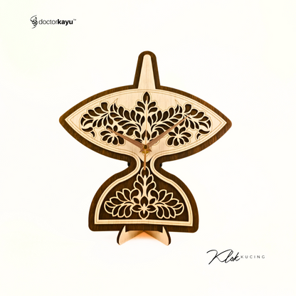 Wau Kucing Wall Clock 30cm x 30cm by doctorkayu