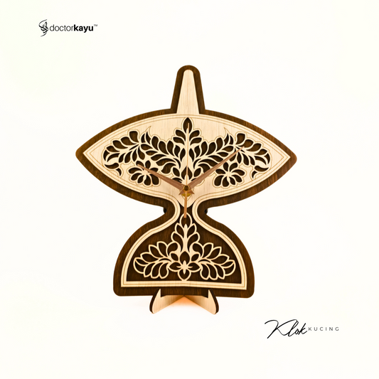 Wau Kucing Wall Clock 30cm x 30cm by doctorkayu