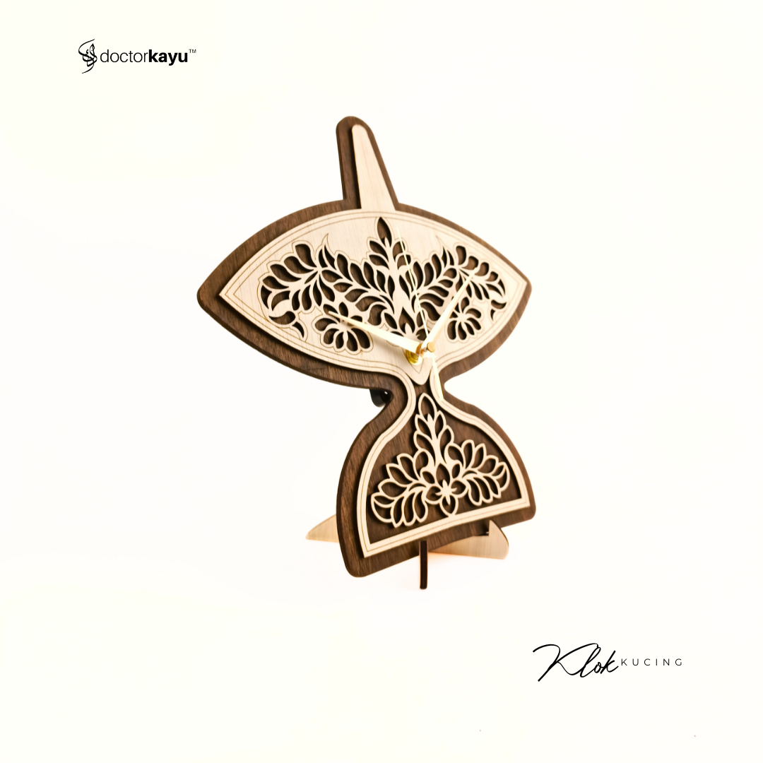 Wau Kucing Wall Clock 30cm x 30cm by doctorkayu