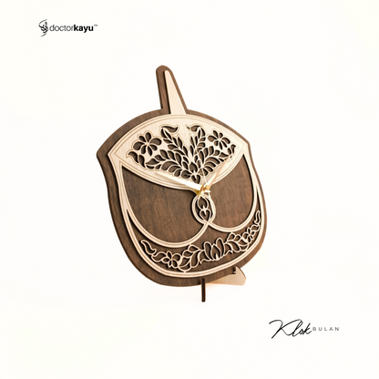 Wau Bulan Wall Clock 30cm x 30cm by doctorkayu