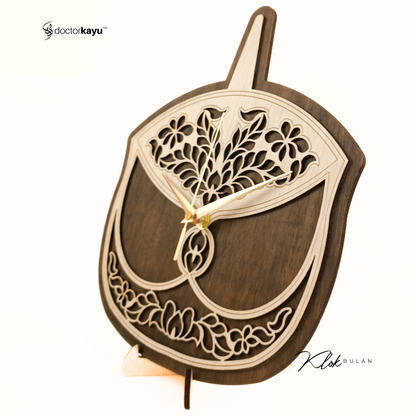 Wau Bulan Wall Clock 30cm x 30cm by doctorkayu