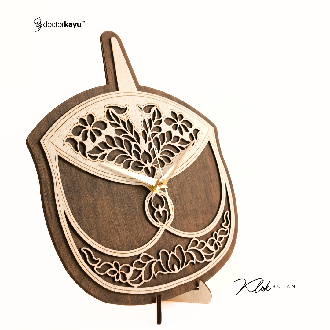 Wau Bulan Wall Clock 30cm x 30cm by doctorkayu