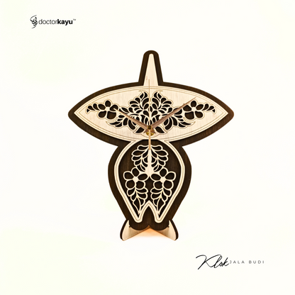 Wau Jala Budi Wall Clock 30cm x 30cm by doctorkayu