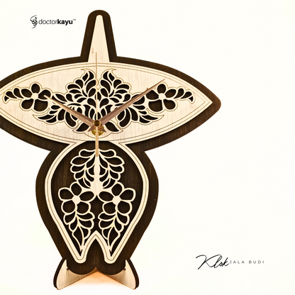 Wau Jala Budi Wall Clock 30cm x 30cm by doctorkayu