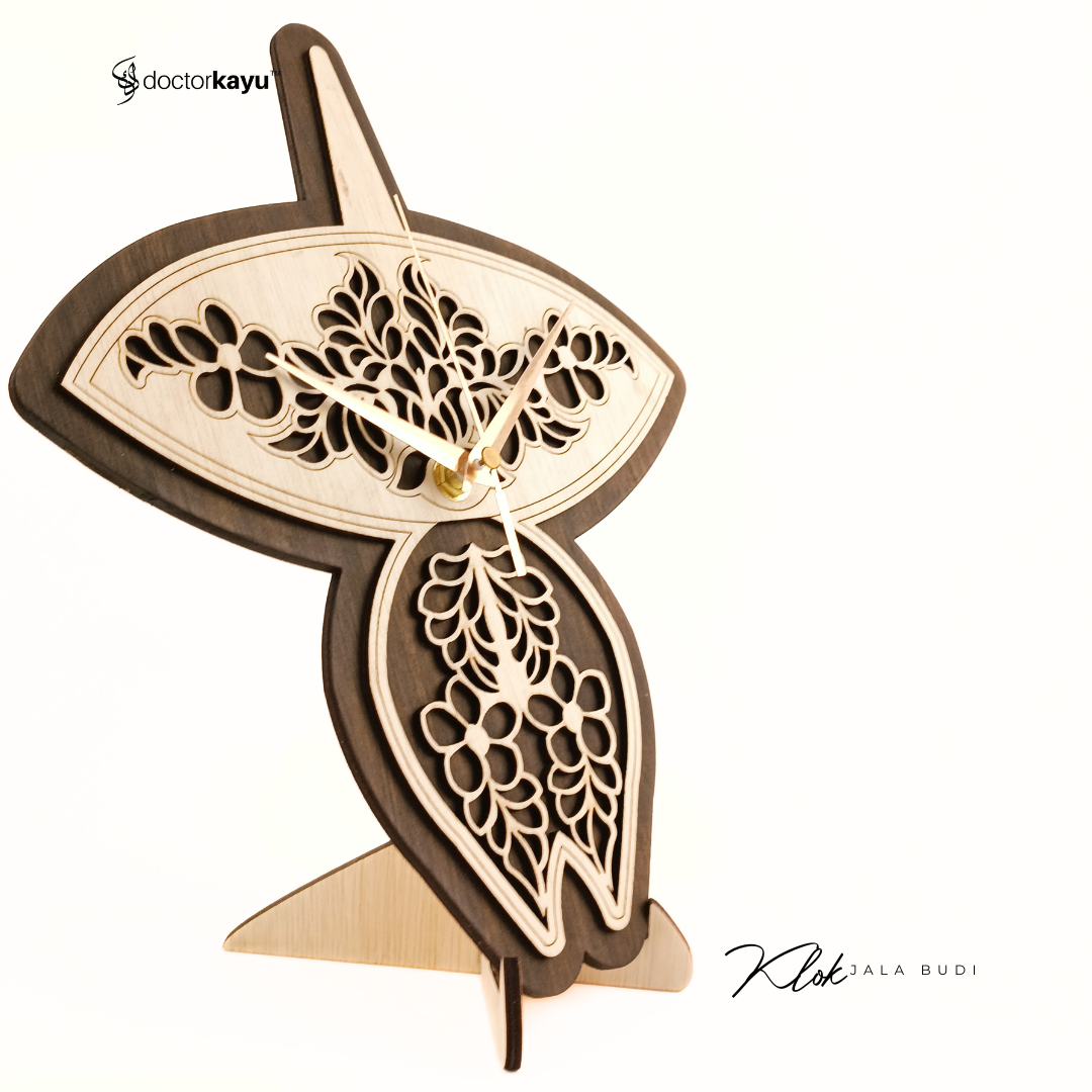 Wau Jala Budi Wall Clock 30cm x 30cm by doctorkayu