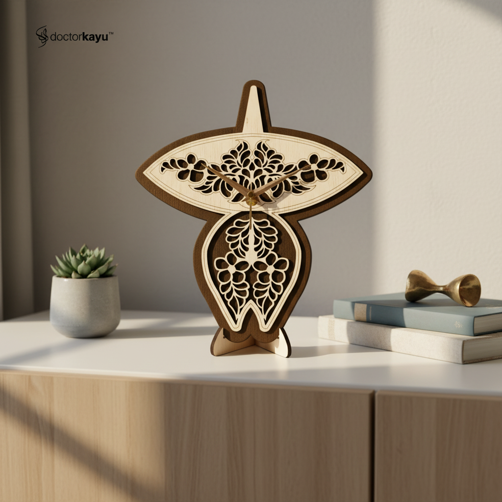 Wau Jala Budi Wall Clock on Table Display